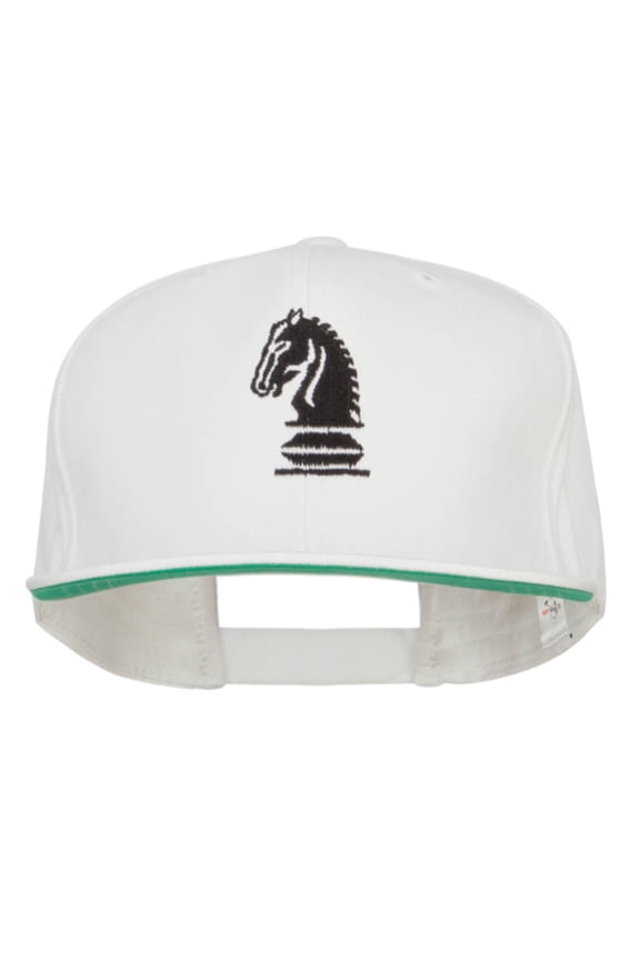 Chess Knight Embroidered Extra Size High Cap - White XL-3XL
