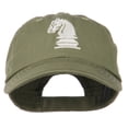 thumbnail image 1 of Chess Knight Embroidered Pet Spun Washed Cap - Olive OSFM, 1 of 5