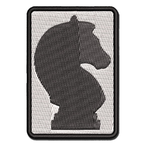 Chess Knight Piece Applique Multi-Color Embroidered Iron-On Patch - 2.0 Inch Mini