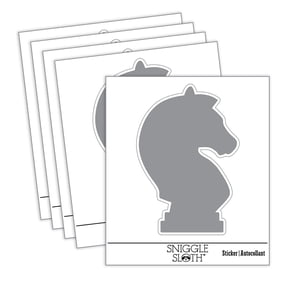 Chess Knight Piece Car Window Bumper Water Bottle Phone Tablet Laptop Waterproof Vinyl Decal Sticker Set 5-Pack - Gloss Finish - 3.0"