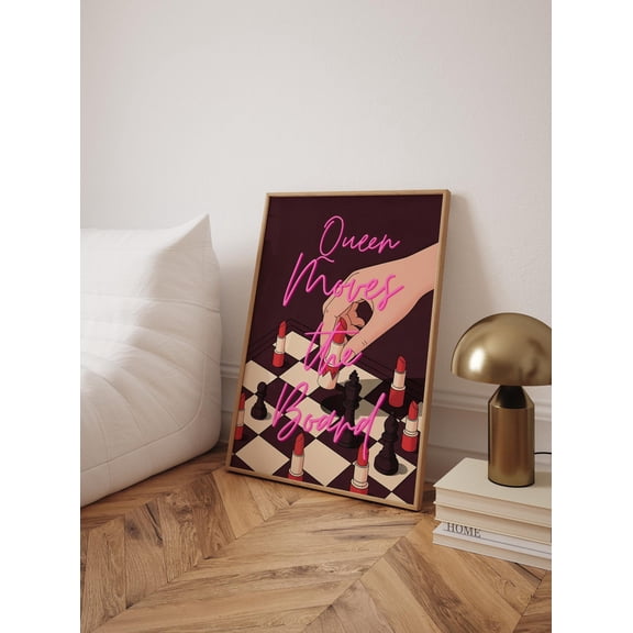 Chess Lipstick Beauty Feminist Wall Decoration, Unframed Paper Poster 8x10in