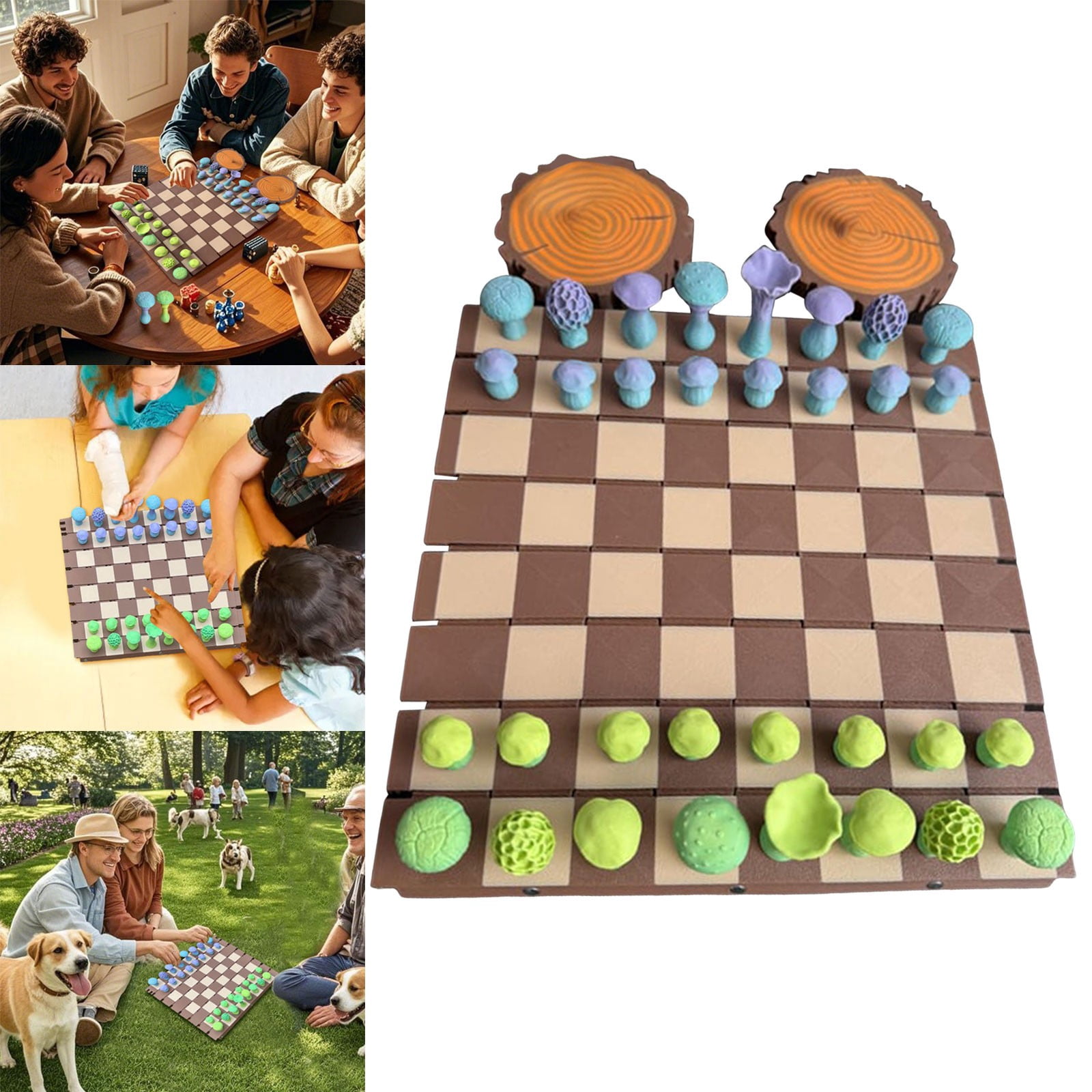 Chess Log And Board 3D Printed Set Creative And Portable Set - Walmart ...