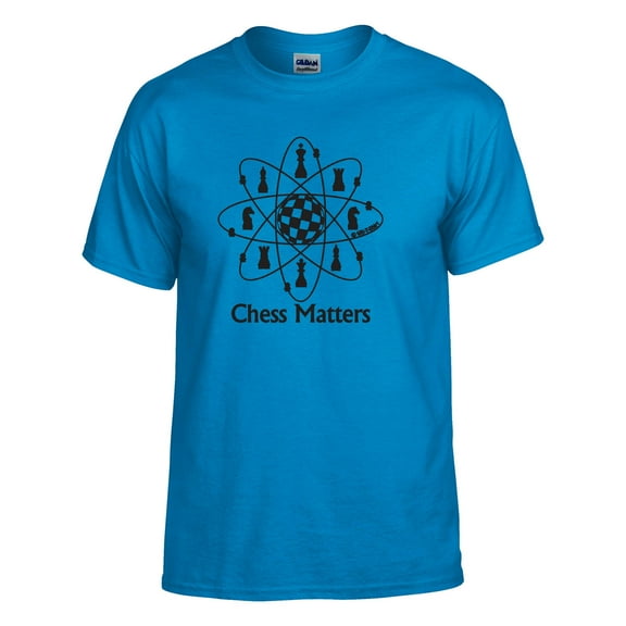 Chess Matters : Black Chess Atom; Chess T-shirt, Men Women, Girls, boys Chess Shirt