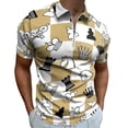 thumbnail image 1 of Chess Men Zipper T-shirt Summer Casual Short Sleeve T-shirt Top, 1 of 7