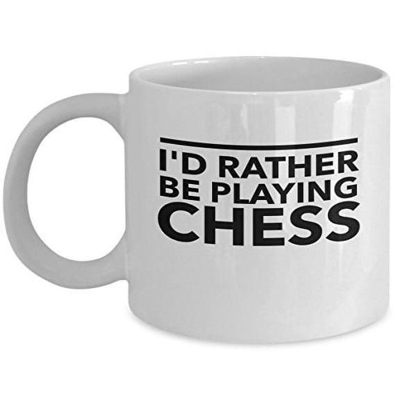 Chess 11 oz Coffee Mug - I'd Rather Be Playing White Ceramic Gift