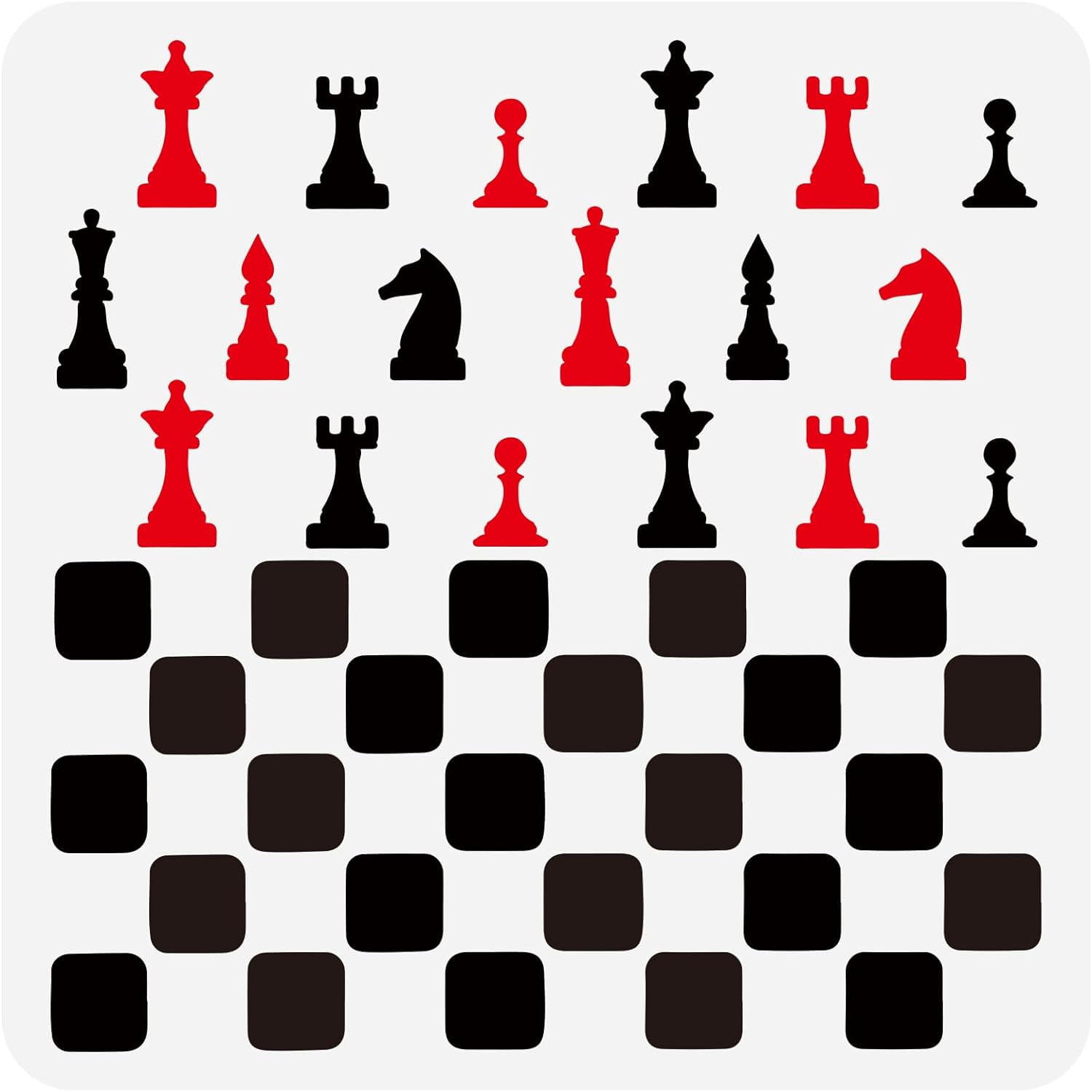 chess-painting-stencil-11-8x11-8inch-large-chess-pieces-stencil-reusable-chess-board-drawing-template-walmart-com