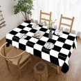 thumbnail image 1 of Chess Pattern Black And White Checkered Rectangular Tablecloth 55"x70" with Lace Edge, Washable Durable Table Cover for Dining, Indoor Outdoor Home Restaurant Decor, 1 of 5