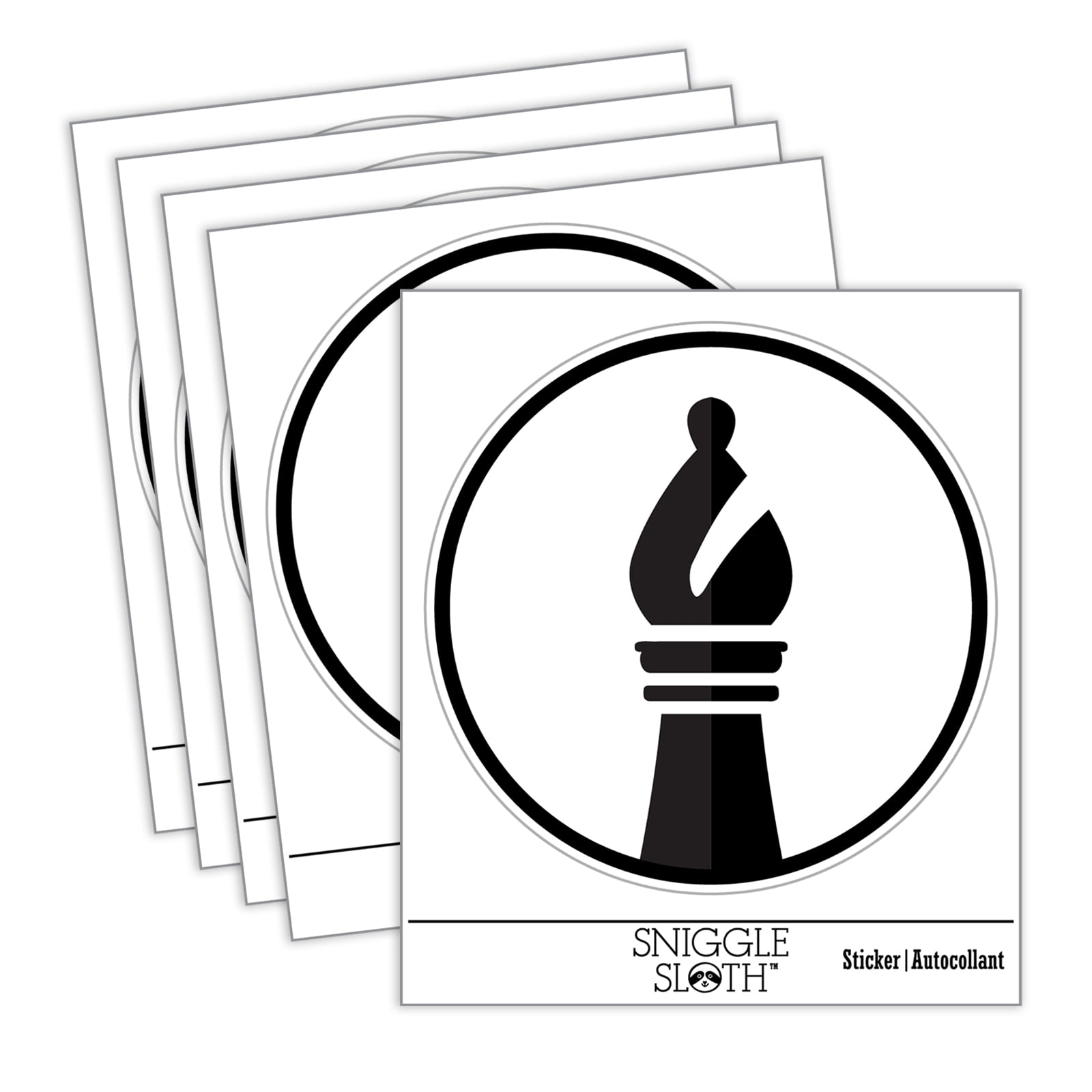 Chess Car Sticker Chess Piece Black Bishop Car Window Bumper Water Bottle Phone Tablet ...