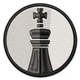 thumbnail image 1 of Chess Piece Black King Applique Multi-Color Embroidered Hook & Loop Patch - 3.5 Inch Large, 1 of 5
