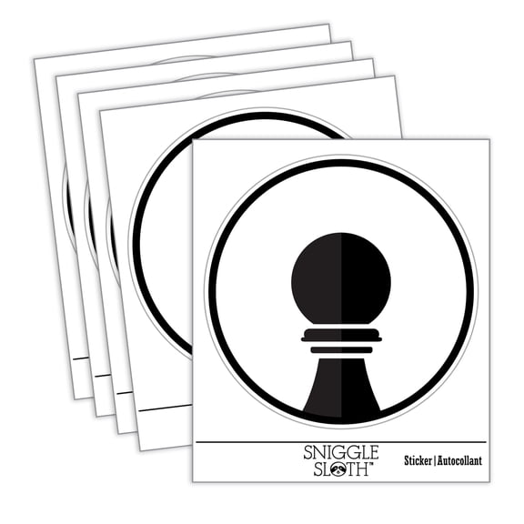 Chess Piece Black Pawn Car Window Bumper Water Bottle Phone Tablet Laptop Waterproof Vinyl Decal Sticker Set 5-Pack - Gloss Finish - 2.0"