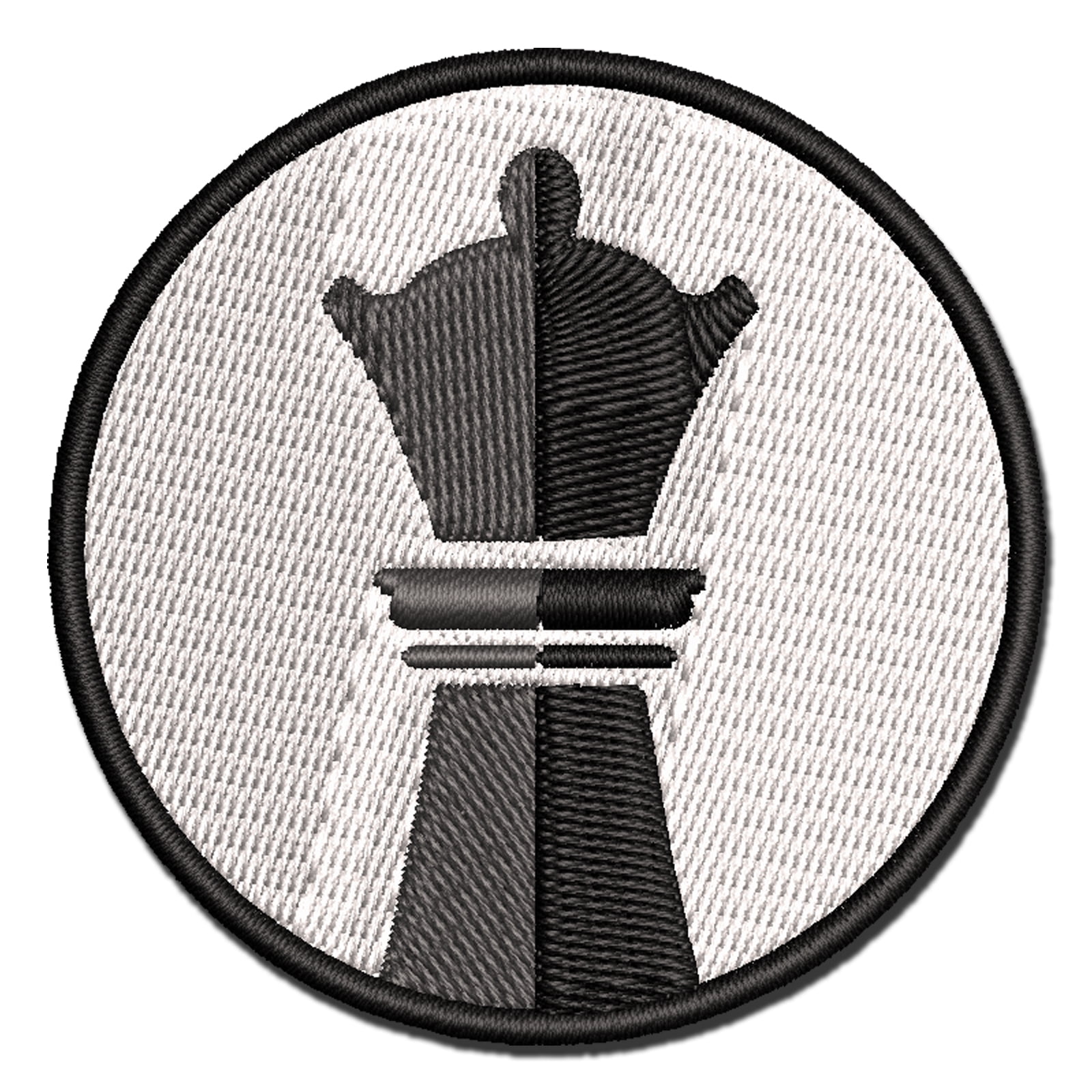 Chess Piece Black Queen Applique Multi-Color Embroidered Iron-On Patch - 3.5 Inch Large