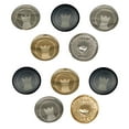 thumbnail image 1 of Chess Piece Black Rook Set of 10 Metal 0.6" (15mm) Sewing Shank Round Buttons - Gold Color, 1 of 5