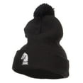 thumbnail image 1 of Chess Piece Knight Embroidered Pom Beanie - Black OSFM, 1 of 5