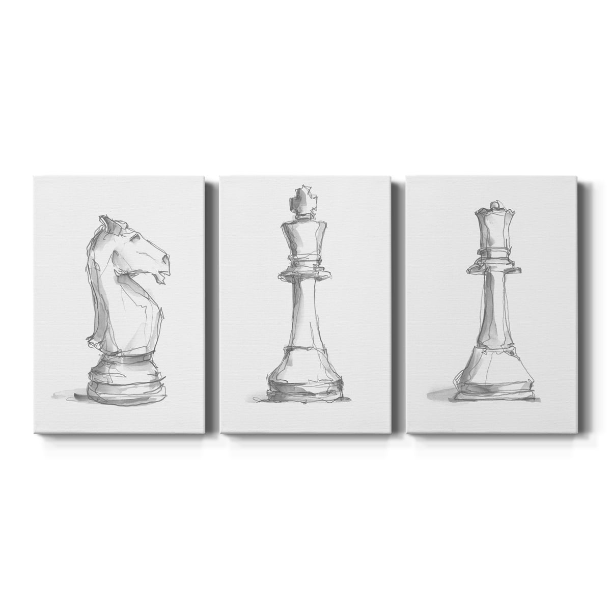 Chess Piece Study I Premium Gallery Wrapped Canvas - Ready to Hang - 32 x 48 Each