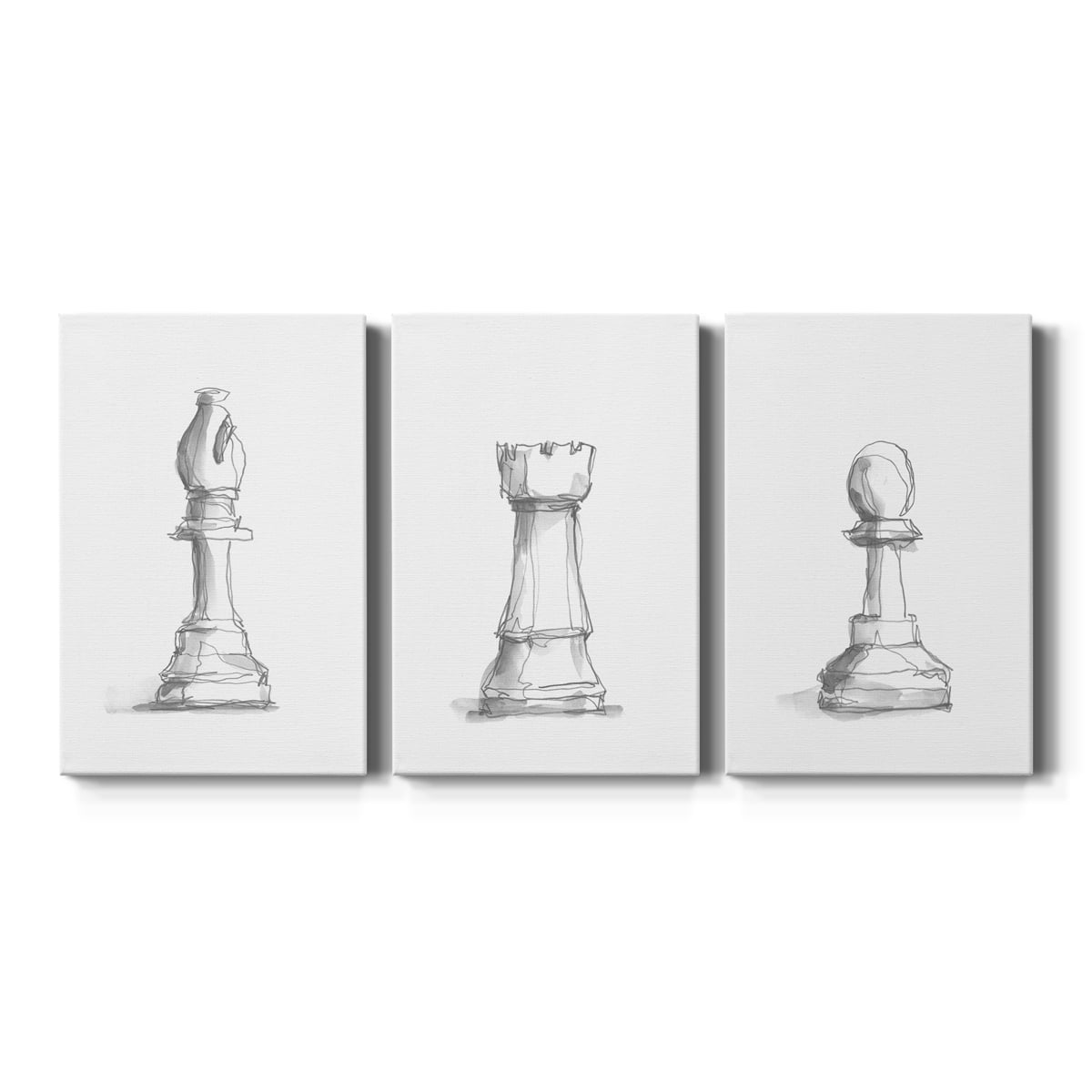Chess Piece Study IV Premium Gallery Wrapped Canvas - Ready to Hang - 24 x 36 Each