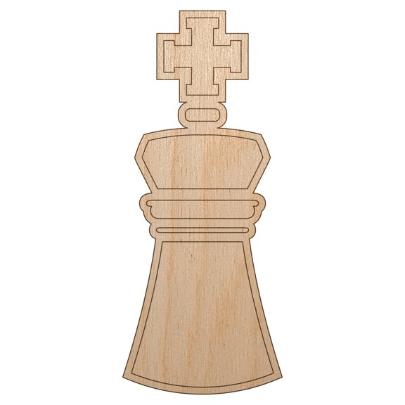 Chess Piece White King Wood Shape Unfinished Piece Cutout Craft DIY Projects - 4.70 Inch Size - 1/8 Inch Thick