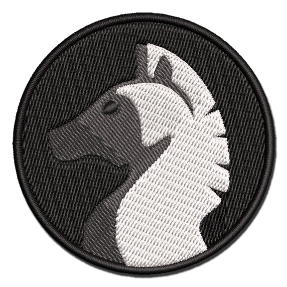 Chess Piece White Knight Applique Multi-Color Embroidered Iron-On Patch - 2.0 Inch Mini