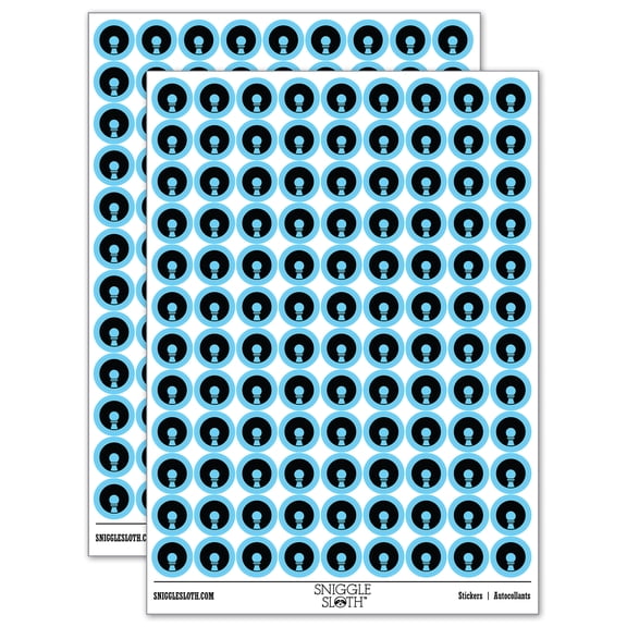 Chess Piece White Pawn 200+ Round Stickers - Light Blue - Gloss Finish - 0.50" Size