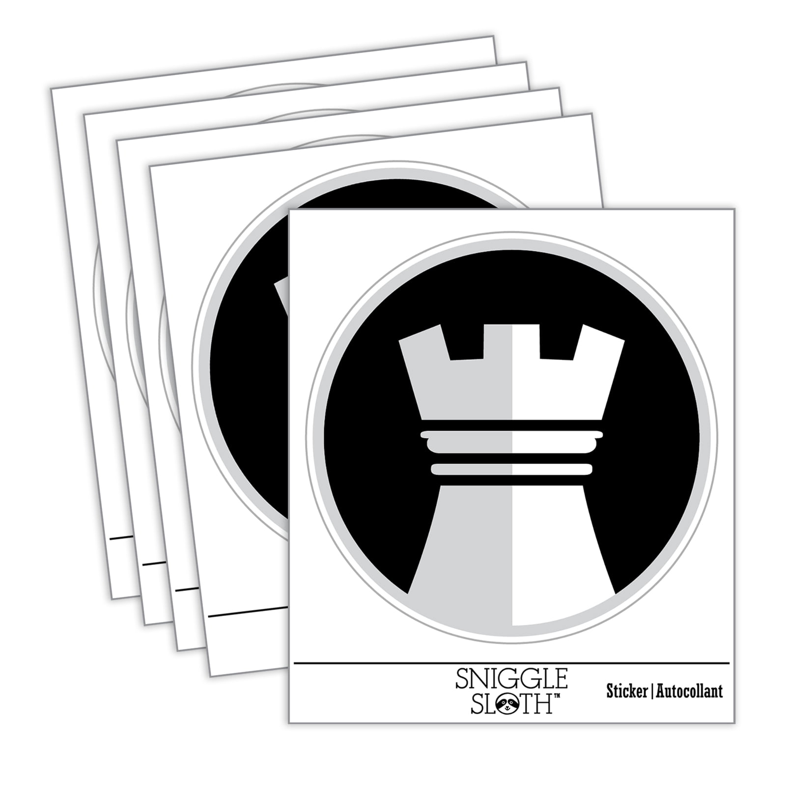 Sticker Rookzone 5cm Chess Piece White Rook Car Window Bumper Water Bottle Phone Tablet ...