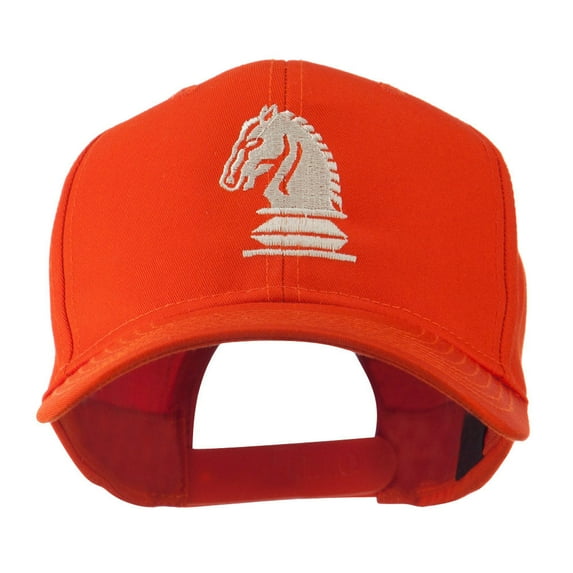 Chess Piece of a Knight Embroidered Cap - Orange OSFM