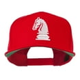 thumbnail image 1 of Chess Piece of a Knight Embroidered Flat Bill Cap - Red OSFM, 1 of 5