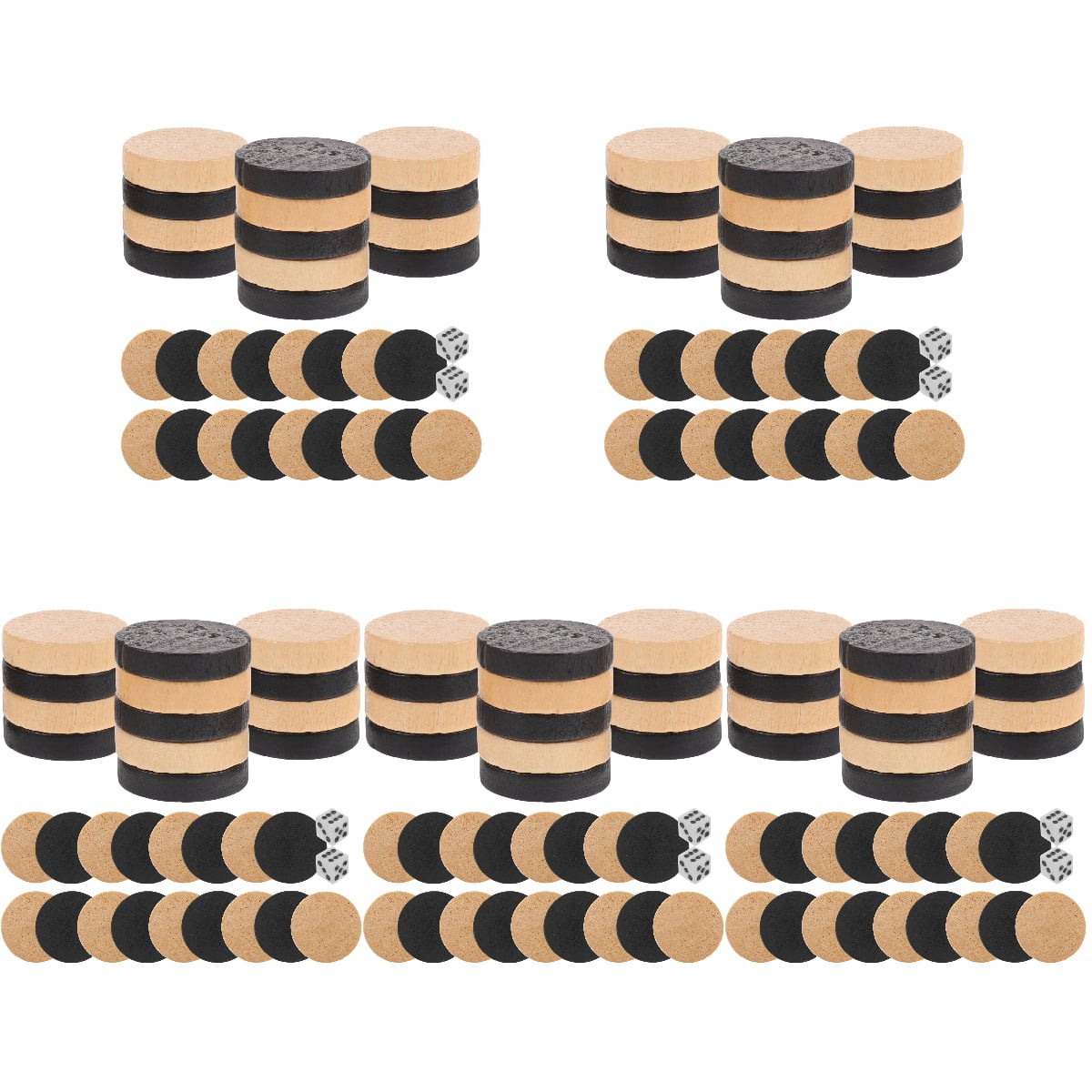 FENGGUIQU Travel Board Game Accessories Wooden Checkers Pieces 5 Sets ...
