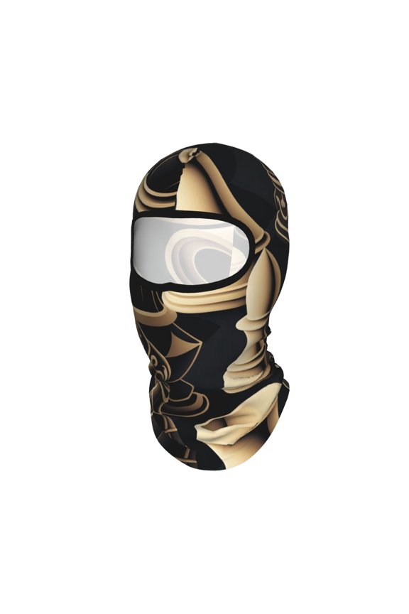 Chess Pieces Cool Black White Unisex Balaclava Ski Mask Full Face Cover for Cold Weather & UV Protection, Breathable Cooling Helmet Liner