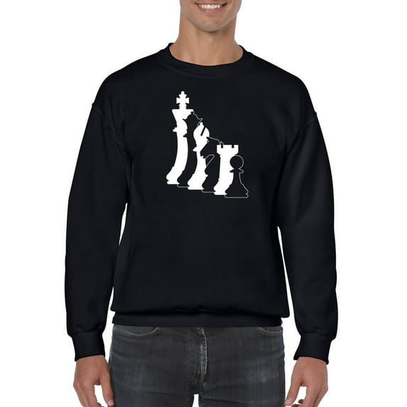 Chess Pieces Men Sweatshirt, Male XX-Large