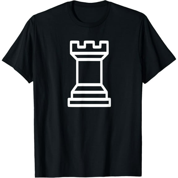 Chess Pieces White Rook Chess Club Rook White Chess Piece T-Shirt
