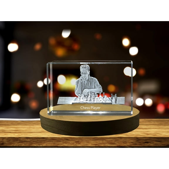 Chess Player 3D Engraved Crystal 3D Engraved Crystal Keepsake/Gift/Decor/Collectible/Souvenir