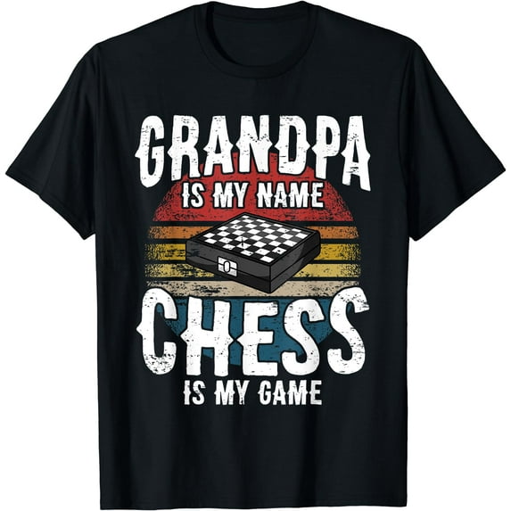 Chess Player Chess Pieces I Retired Grandpa Grandparents T-Shirt Black Large