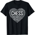 thumbnail image 1 of Chess Player Heart Lover Gift T-Shirt Black, 1 of 3