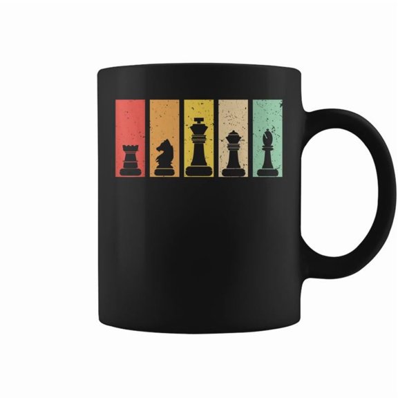 Chess Player Retro Chess Pieces Chess Grandmaster Coffee Mugs