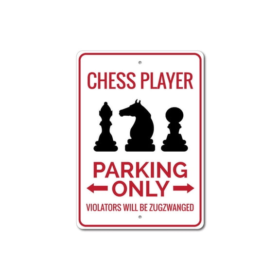Chess Player Sign, Chess Player Parking Sign, Chess Piece Decor, Chess Lover Sign, Chess Lover Sign, Chess Aluminum Sign - 10x14 inches