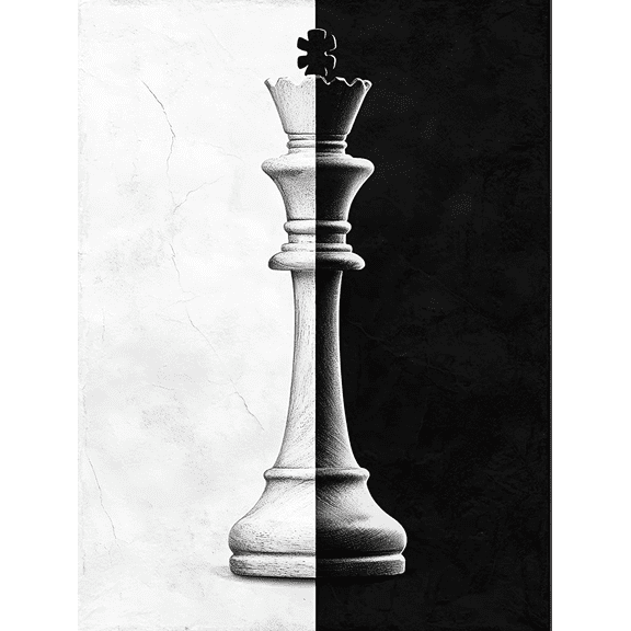 Chess Queen Decorative Painting/Canvas Art Perfect for Living Room Bedroom OfficeMonochrome Chess Queen Canvas Painting for Home Decor Modern Chess Art Prints.