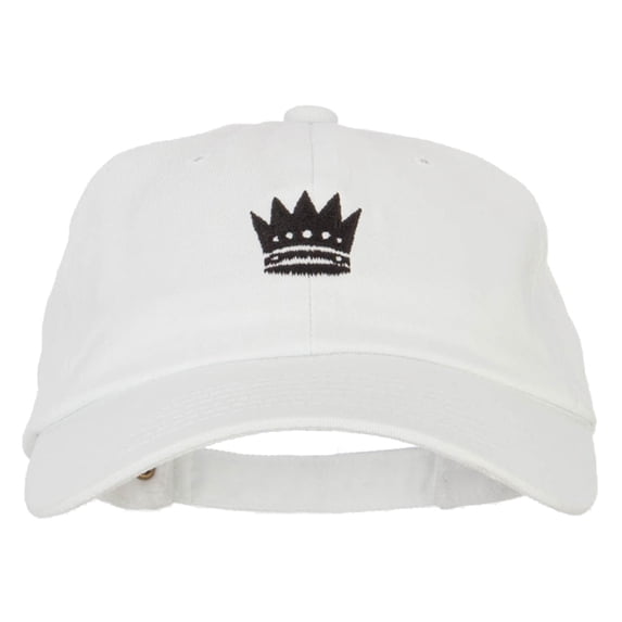 Chess Queen Embroidered Unstructured Washed Cap - White OSFM
