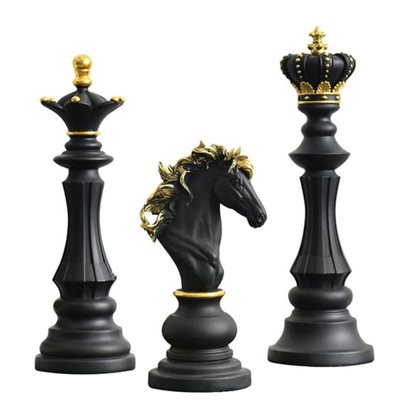 Chess Resin Decor Ornament Office Figurines Queen Knight Statue Collection Object Sculptural Models of Chess Pieces A