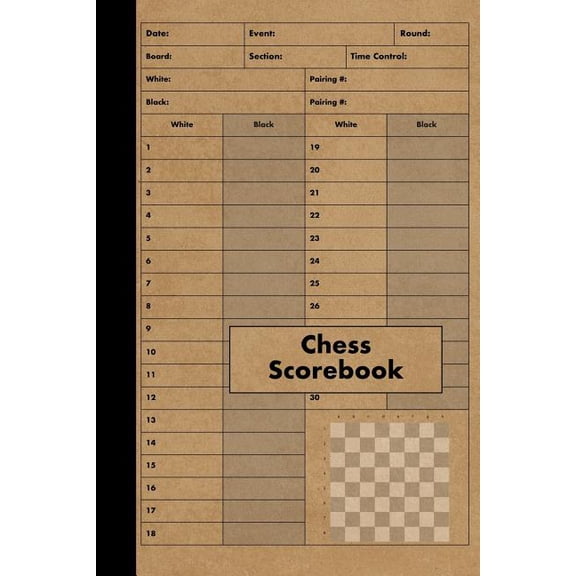 Chess Scorebook: 100 Games - Chess Workbook - Notation Scoresheets to Log Scores, Matches, Tournaments and Results - Sco, (Paperback)