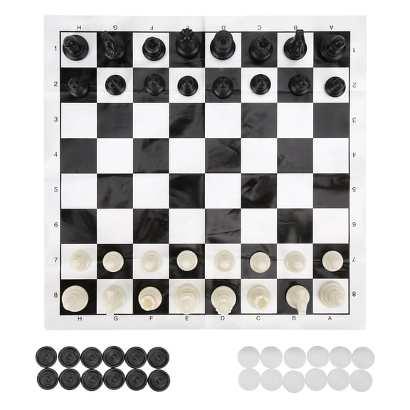 Chess Set, 2 In 1 Chess Set Durable Checkers Set Travel Board Games Set Foldable  For Gift
