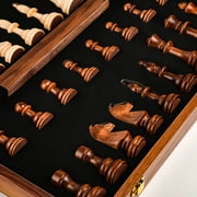 Chess Set Wooden Chess Foldable Chess Board Wooden Chess Set Portable Chess Game, Travel Chess Board with Card Slot for Bedroom, Chess Beginners with Unique Smooth Wood Texture