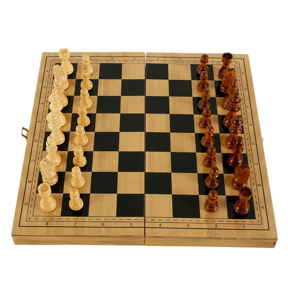 Chess Set for Checkers Chess Game with Case and Easy to Carry-Wooden