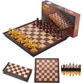 thumbnail image 1 of Chess Sets Magnetic Board Games - 11.8 Inches Travel Chess Set for Teenager & Adults, Wooden-Style Folding Portable Chess Gifts Classic 2-Player Strategy Family Game for Beginner and Professional, 1 of 9