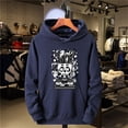 thumbnail image 1 of Chess Skull  Men‘s Fashion Casual Long Sleeved Hooded Loose Plus Size Pullover Hooded Street Sweatshirt, 1 of 7