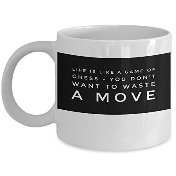 Chess Strategy 11 oz Coffee Mug - Life Is a Game White Ceramic Gift