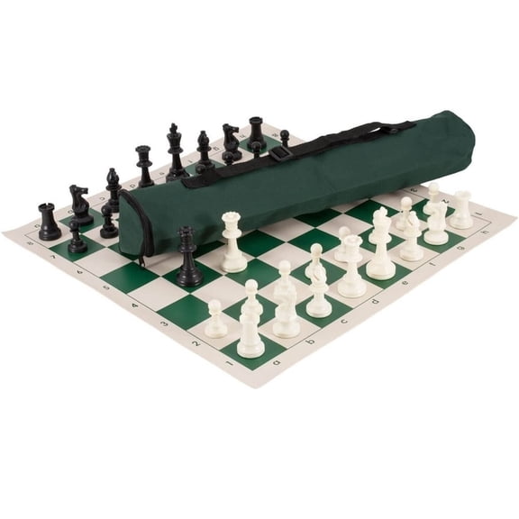Chess - Triple-reinforced green dart bag and chess bag, standard vinyl chessboard