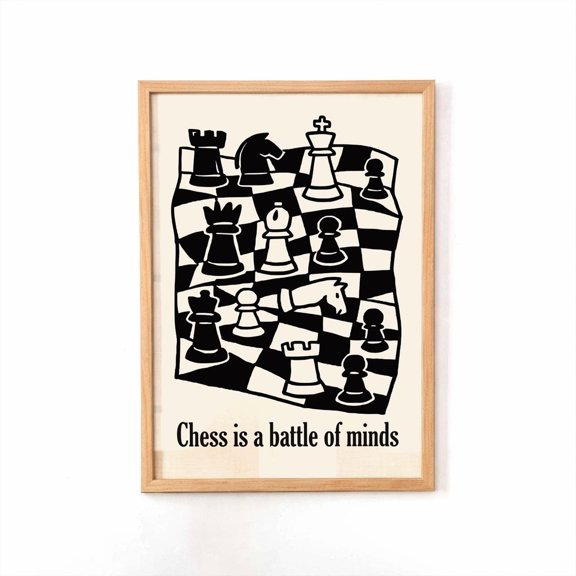 Chess Wall Art Print, Vintage Strategic Game Intellectual Decor