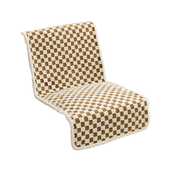 Chessboard Non-Slip Chair Cushion, Lightweigh Pad & Back Pillow for Indoor Living Room Rocker, 18x40 Inches