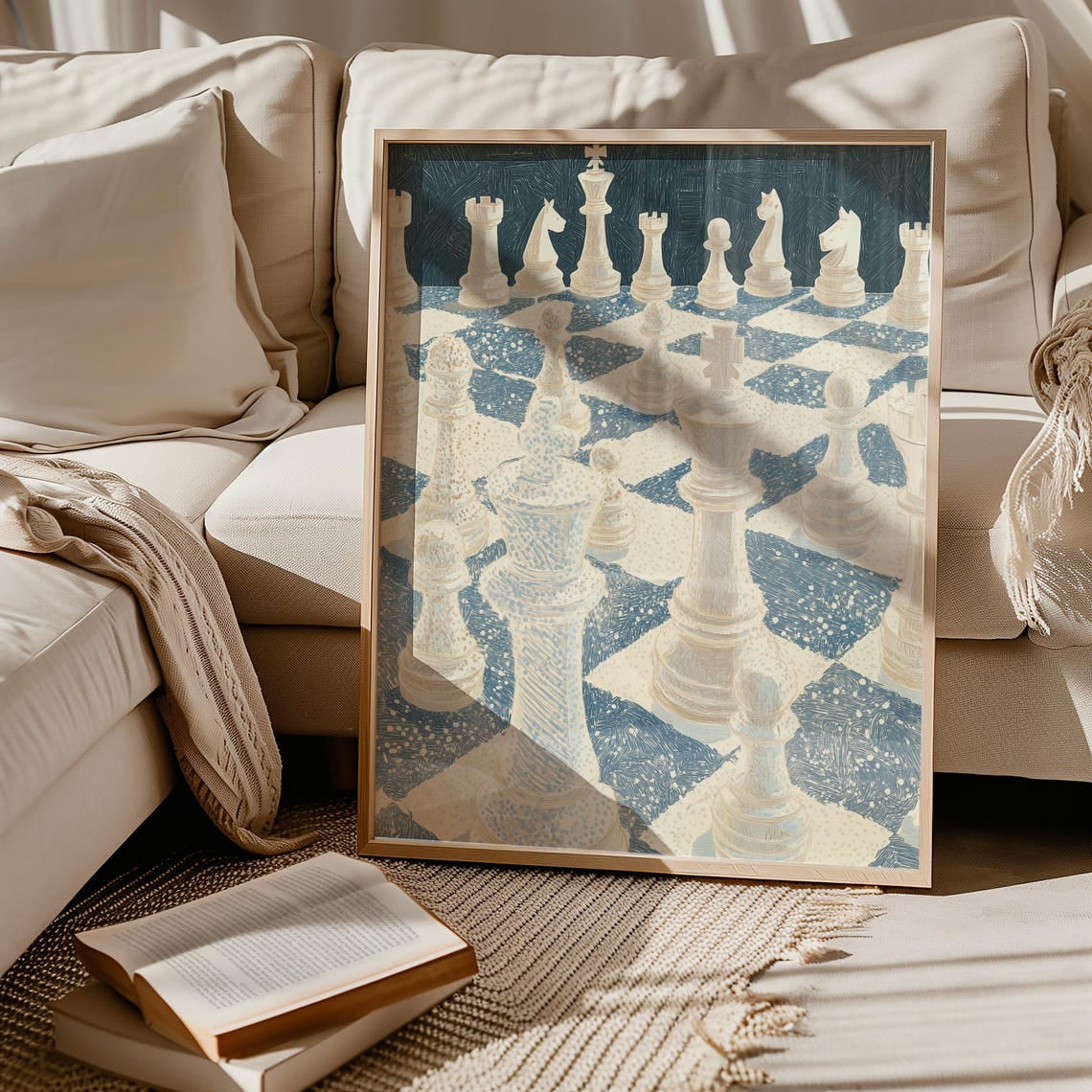 Chessboard Pastel Print, Surreal Art, Dreamlike Minimal Abstract Print ...