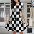 thumbnail image 1 of Chessboard Women's Classic Swing Skater Dress Casual Work Party Cocktail Dresses, 1 of 6