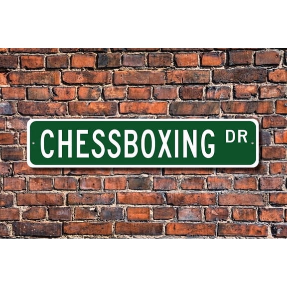 Chessboxing Chessboxing sign Chessboxing gift Chessboxing fan hybrid sport chess/boxing lover Metal Aluminum Sign - Size: 16 x 4 Inches